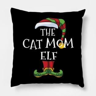 Cat mom Elf Family Matching Christmas Holiday Group Gift Pajama Pillow