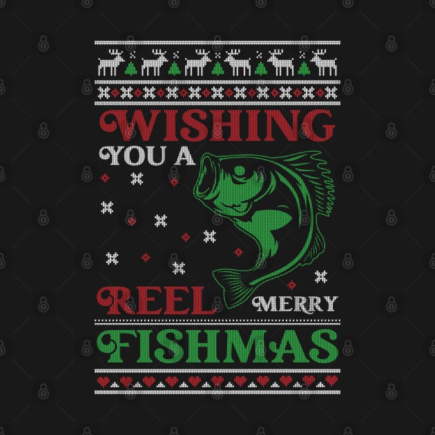 Wishing You A Reel Merry Fishmas - Christmas Fishing by Krishnansh W.