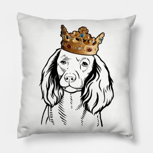 American Water Spaniel Dog King Queen Wearing Crown Pillow