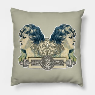 Woman loose hair and in profile Pillow