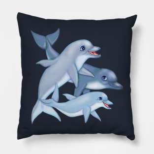 Dolphin Family Pillow