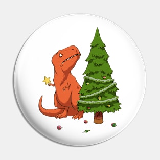 t rex celebrates christmas Pin