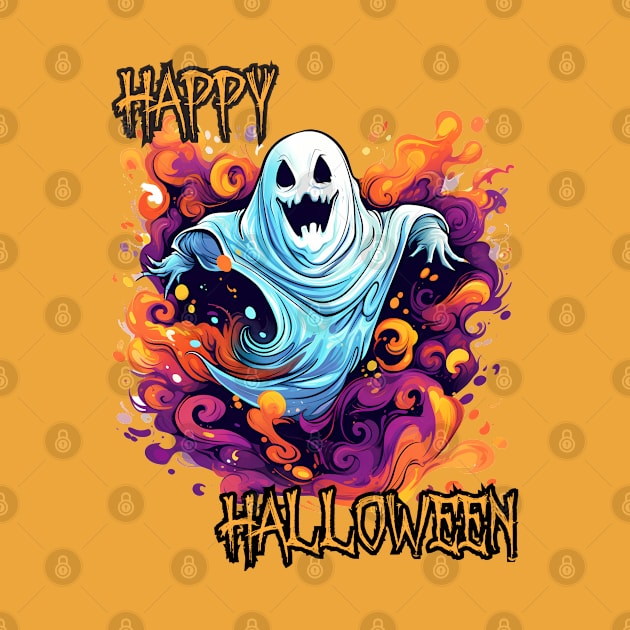 Spooky Ghost Happy Halloween by DivShot 