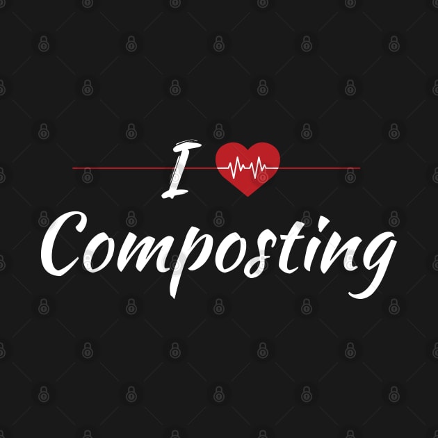 I Love Composting Cute Red Heart by SAM DLS