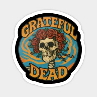 Vintage Grateful Dead Skeleton Rose Magnet