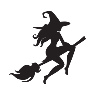 Witch Riding Broom T-Shirt