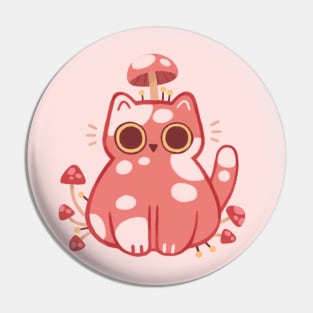 Mushroom Cat Pin