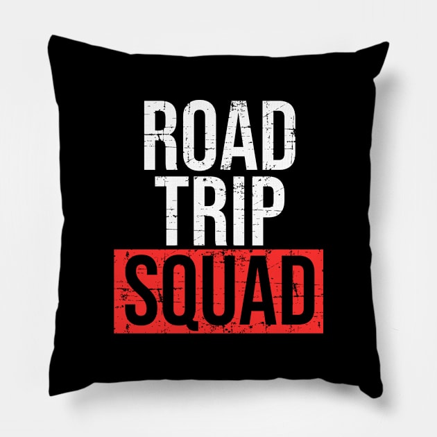 Distressed Road Trip Squad Shirt for Men Women, Kids Pillow by HopeandHobby