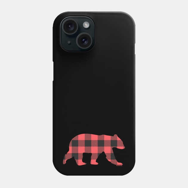 Red Gay Bear Buffalo Plaid Check Bear | BearlyBrand Phone Case by The Bearly Brand