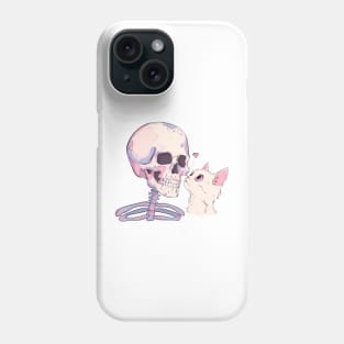 Cat and skeleton Phone Case