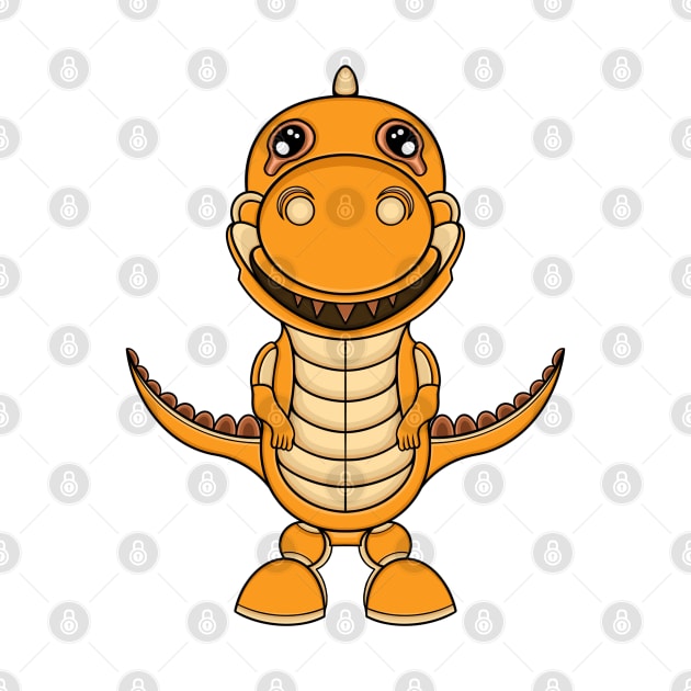 cute orange dino smile by ryroxtoons