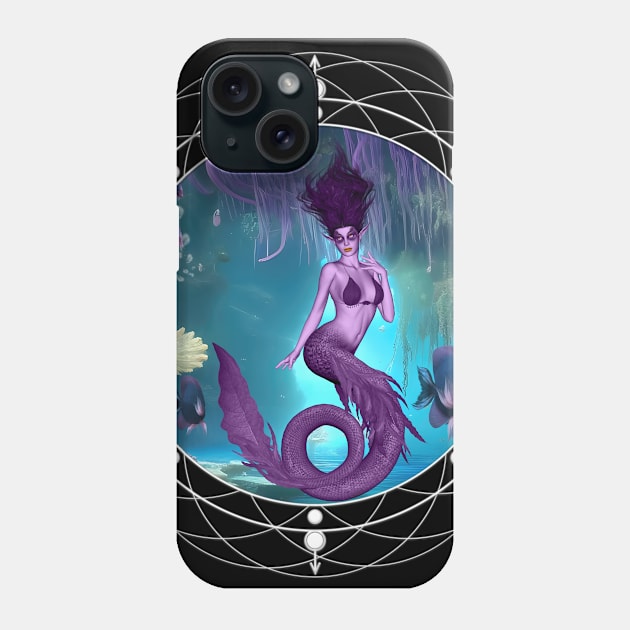 Wonderful mermaid in the deep ocean Phone Case by Nicky2342