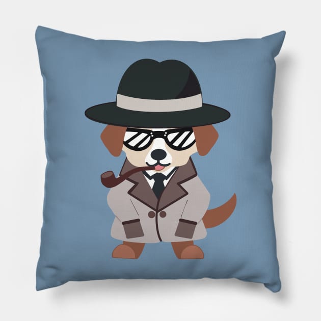 Private Detective Dog Pillow by FlippinTurtles