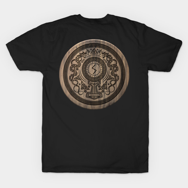 Sowilo Elder Futhark Rune Ancient Wooden Shield - Sowilo - T-Shirt ...