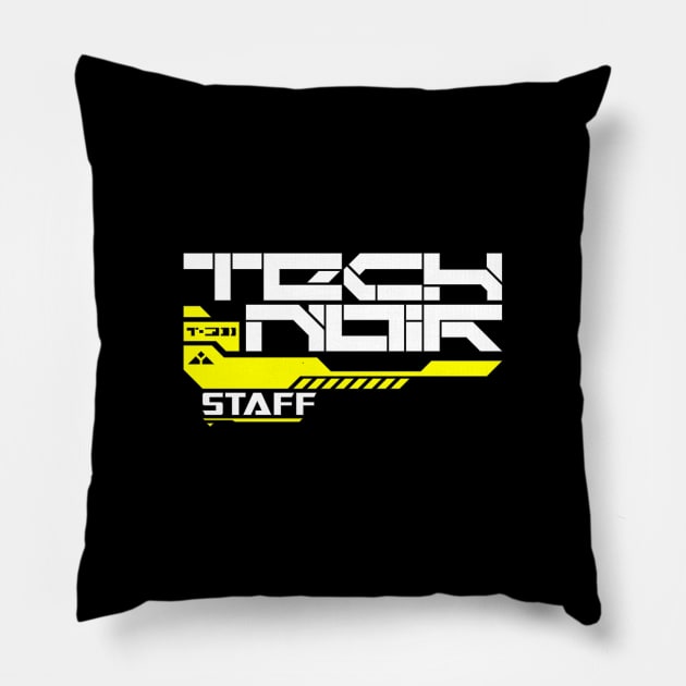 Tech Noir Staff Pillow by Mindwisp