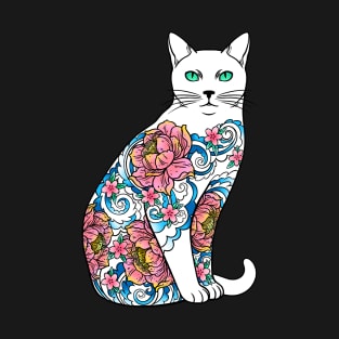 Cat In Lotus Tattoo T-Shirt