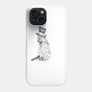 Black Cat in Hat Phone Case