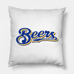 Milwaukee Beers - White/Royal Pillow