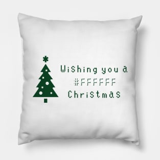 Programmer White Christmas Tree Pillow