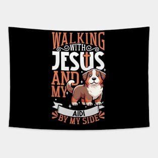 Jesus and dog - Aidi Tapestry