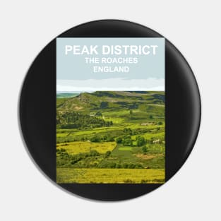 Peak District, The Roaches, Derbyshire Peak District. Travel poster Pin