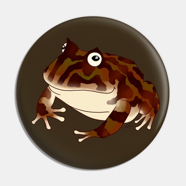 Brown Chocolate Pacman Frog Pin by anacecilia