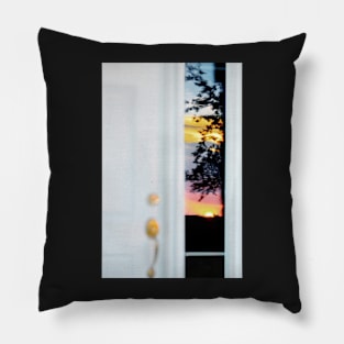 Sunset reflection in window panel... Pillow