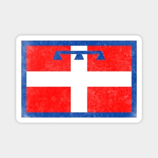 Piemonte / Piedmont Italia Flag Vintage Look Design Magnet