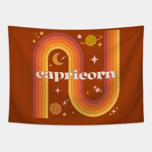 Capricorn Warm Rainbow - 70s Capricorn Zodiac Tapestry