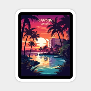 Cancun, Mexico, Beach, Water, Sand, Travel Print Magnet