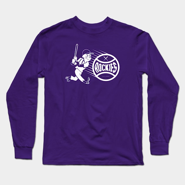 deadmansupplyco Vintage Baseball - Colorado Rockies (White Rockies Wordmark) Long Sleeve T-Shirt