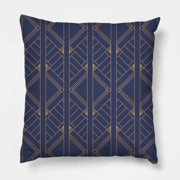 Rockefeller Inspired Blue Pillow by Pinkdeer