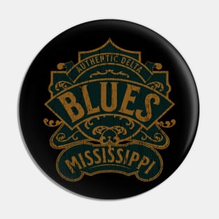 Mississippi delta blues vintage distressed badge retro Pin