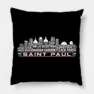 Minnesota Hockey Team All Time Legends, Saint Paul City Skyline Pillow