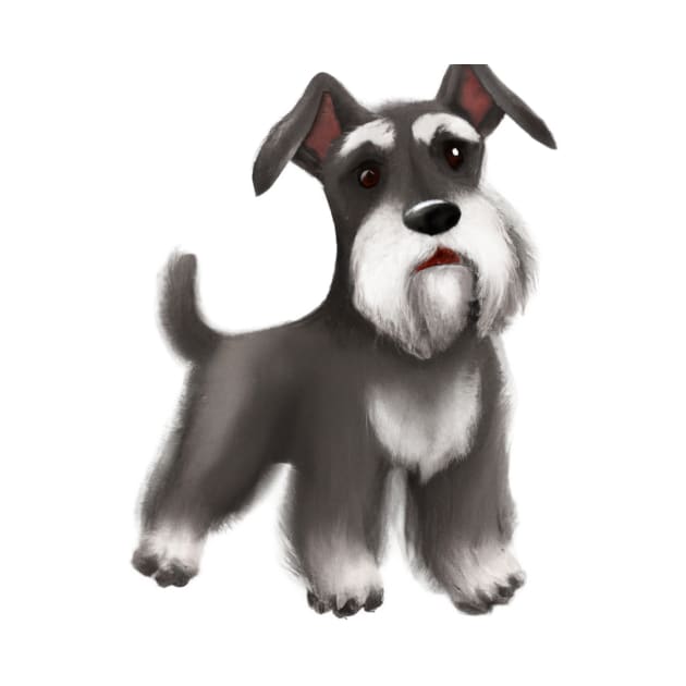 Cute Miniature Schnauzer Drawing by Play Zoo