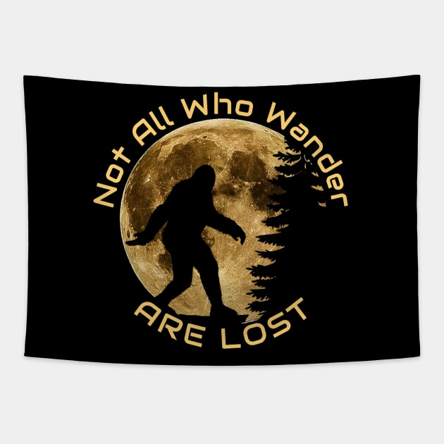 Wanderlust Bigfoot Silhouette Tapestry by ThreadWeird Apparel Company