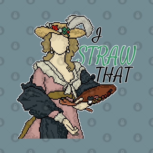 "I Straw That" - Pixel Art of a Self Portrait in a Straw Hat by Fun Funky Designs