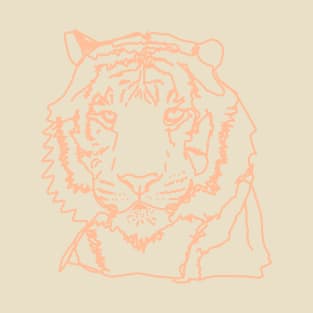 Peach Fuzz Minimal Tiger Face T-Shirt