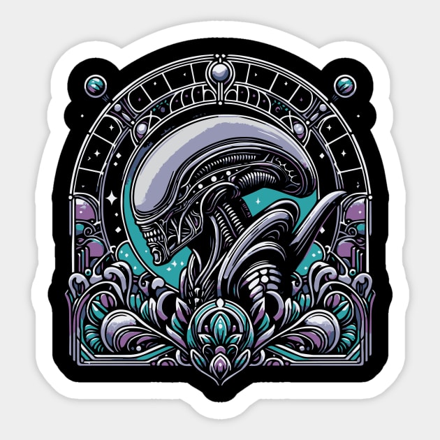 Xenomorph Alien Art Nouveau - Xenomorph - Sticker | TeePublic