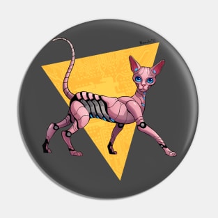 Cyber Sphynx Cat Pin