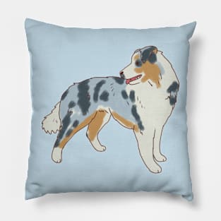 australian shepherd art Pillow