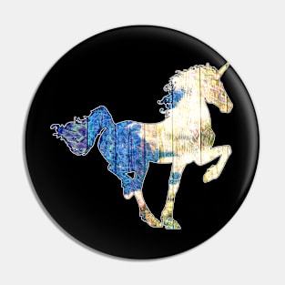 Old Wooden Unicorn Sign Pin