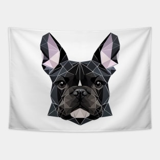 French Bulldog Geometric Portrait - Black Tapestry