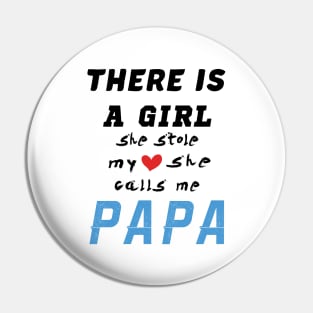 Papa Gifts Shirts from Granddaughter, She Stole My Heart Pin