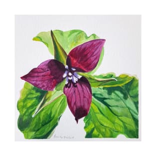 Red Trillium - Wildflower Painting T-Shirt