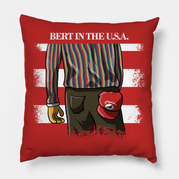 Bert in the USA Pillow by ACraigL