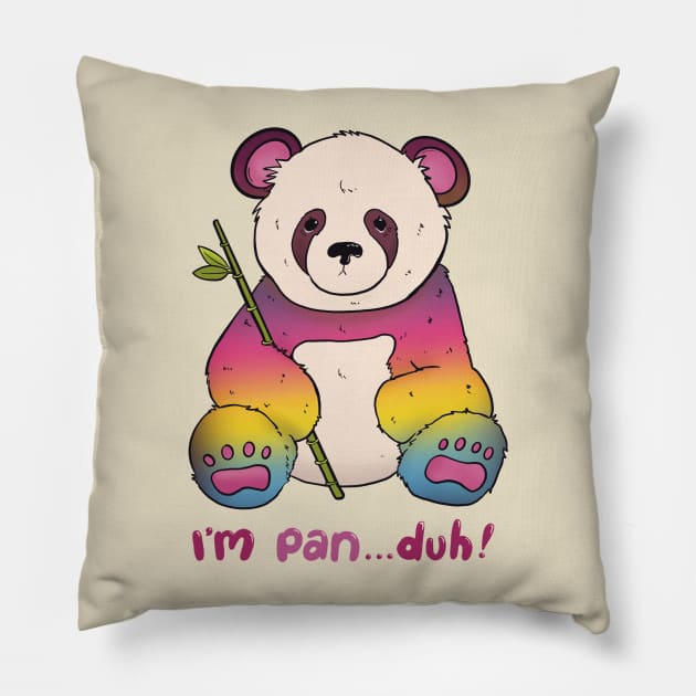 Pan Pride Panda Pillow by Liberal Jane Illustration