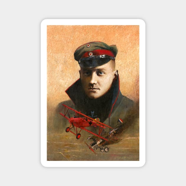 Red Baron Historical Portrait Magnet by mictomart