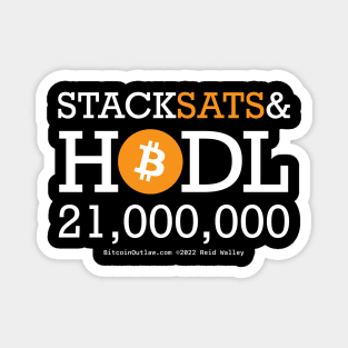 Stack Sats & HODL Bitcoin 21,000,000 Magnet