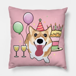 Birthday Corgi Pillow
